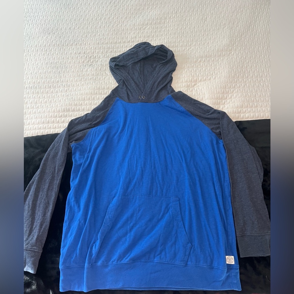 AE AMERICAN EAGLE Men’s Sweatshirt Hoodie Blue/Navy Blue Size XXL NO DRAWSTRING